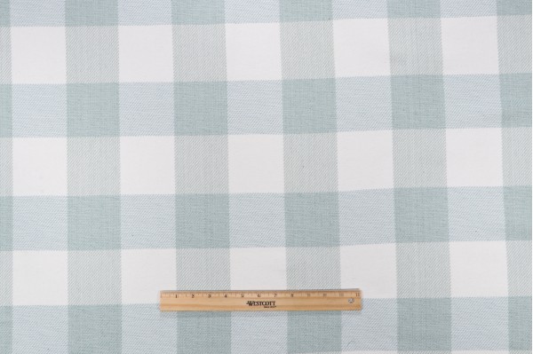 Sample of Roth & Tompkins Metro Check Woven Decorator Fabric in Seaglass for Heritage Fabrics 