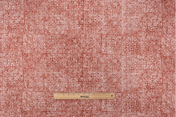 Sample of Roth & Tompkins Chapman Printed Cotton Blend Drapery Fabric in Cinnabar for Heritage Fabrics 