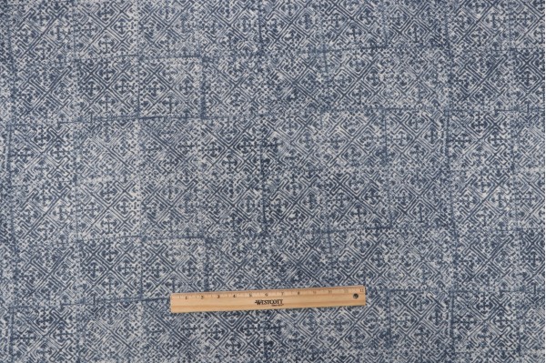 Sample of Roth & Tompkins Chapman Printed Cotton Blend Drapery Fabric in Marine for Heritage Fabrics 