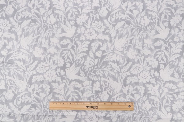Sample of Roth & Tompkins Everly Printed Cotton Drapery Fabric in Slate for Heritage Fabrics 