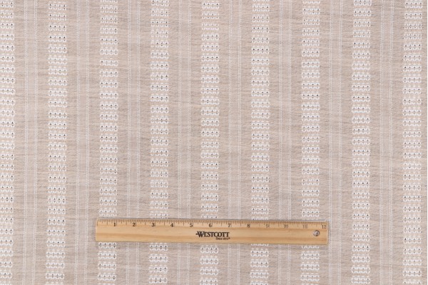 Sample of Heritage Fabrics Mykonos Woven Semi-Sheer Drapery Fabric in French Vanilla 