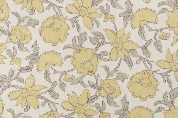 Roth & Tompkins Lola Printed Cotton Blend Drapery Fabric in Saffron for Heritage Fabrics 