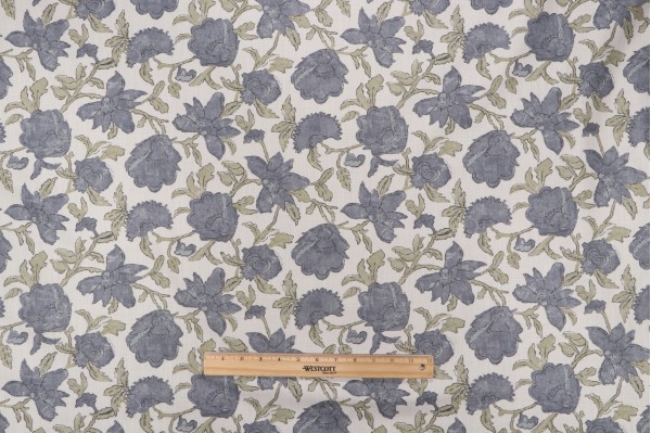 Roth & Tompkins Lola Printed Cotton Blend Drapery Fabric in Baltic for Heritage Fabrics 