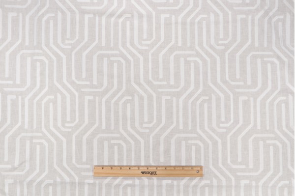 Roth & Tompkins Maize Embroidered Decorator Fabric in White Linen for Heritage Fabrics 