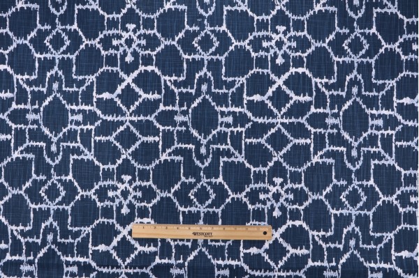 Premier Prints Mercado - Slub Canvas Printed Cotton Drapery Fabric in Italian Denim 