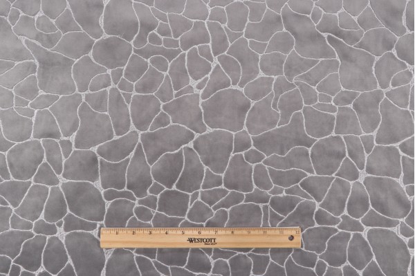Covington Dare Embroidered Backed Velveteen Decorator Fabric in 9-Graphite 