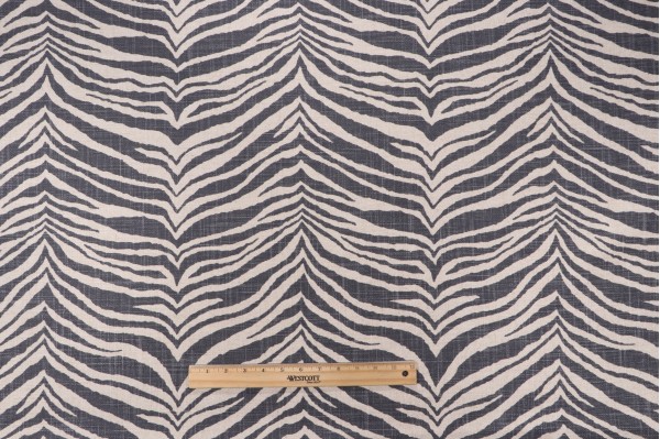 Safari Printed Drapery Fabric in Graphite 