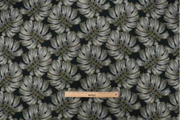 Sample of Outdura Palms Woven Solution Dyed Acrylic Outdoor Fabric in Hunter 