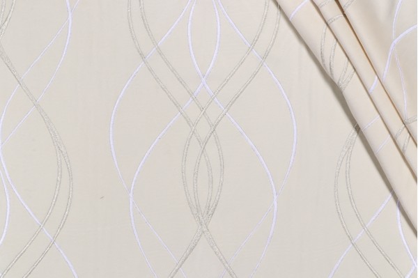 Covington Rialto Embroidered Velvet Decorator Fabric in Champagne 