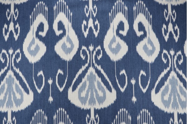 Echo Bansuri Printed Linen Drapery Fabric in Iris for Kravet CLOSEOUT 