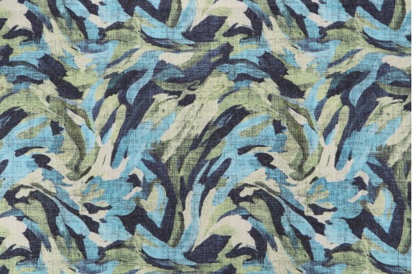 Trevi Fabrics Serenity Printed Polyester Blend Drapery Fabric in Blue Wave 