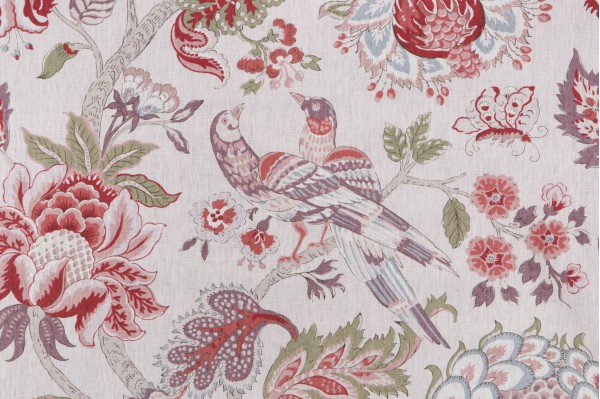 Kravet Burnley Printed Linen Drapery Fabric in Heather CLOSEOUT