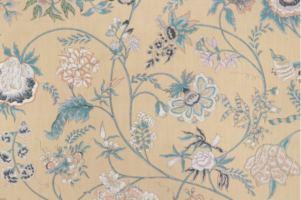 Hathaway Printed Drapery Fabric in Gold Dust