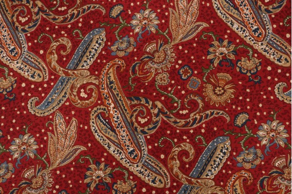 Duralee Sawyer Printed Cotton Drapery Fabric in Red