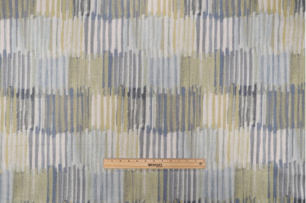 Bozeman Printed Drapery Fabric in Aegean 