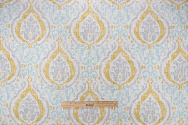 Covington Alhambra Printed Cotton Drapery Fabric in 831-Citrine 