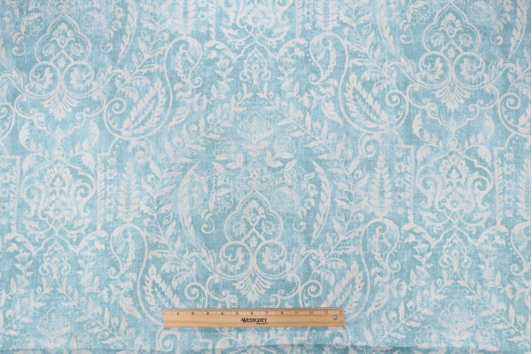 Covington Bonaire Printed Linen Drapery Fabric in 514-Ocean 