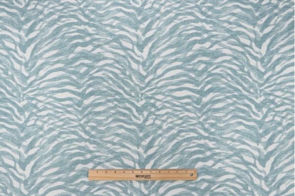 Trevi Fabrics Minx Printed Cotton Drapery Fabric in Aegean 