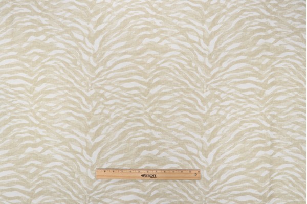 Trevi Fabrics Minx Printed Cotton Drapery Fabric in Linen 
