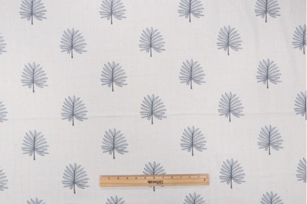 Click for Trevi Fabrics Frond Embroidered Drapery Fabric in Indigo  Trevi Fabrics Frond Embroidered Drapery Fabric in Indigo