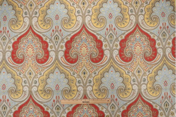 Echo Latika Printed Linen Drapery Fabric in Festival for Kravet CLOSEOUT