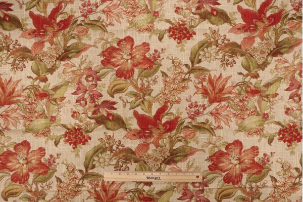 Click for 3.75 Yards Richloom Wentworth Printed Linen Blend Drapery Fabric in Spice Richloom Wentworth Printed Linen Blend Drapery Fabric in Spice