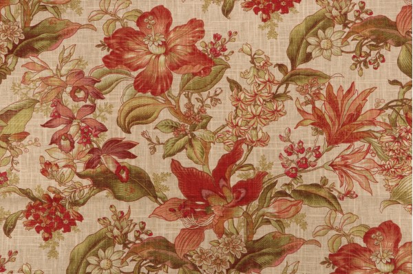 Click for 3.75 Yards Richloom Wentworth Printed Linen Blend Drapery Fabric in Spice Richloom Wentworth Printed Linen Blend Drapery Fabric in Spice