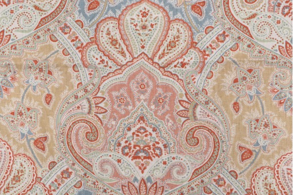 Kravet Echocypress Printed Linen Drapery Fabric in Apricot CLOSEOUT