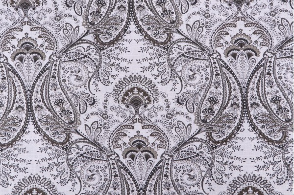 Mill Creek Melodie Printed Linen Blend Drapery Fabric in Platinum