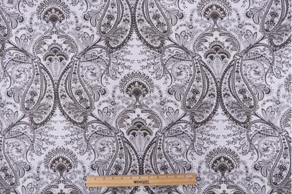 Mill Creek Melodie Printed Linen Blend Drapery Fabric in Platinum