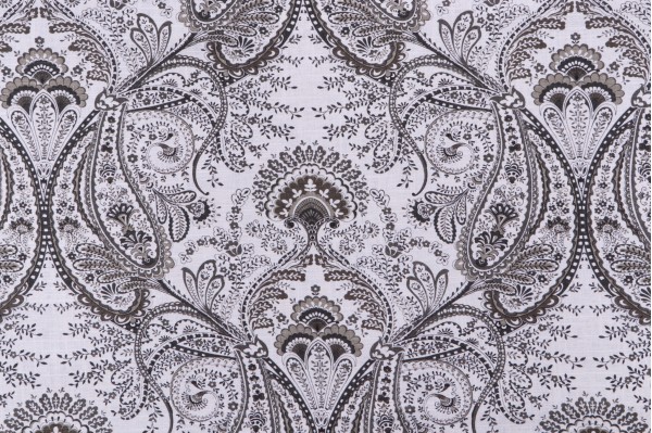 Mill Creek Melodie Printed Linen Blend Drapery Fabric in Platinum