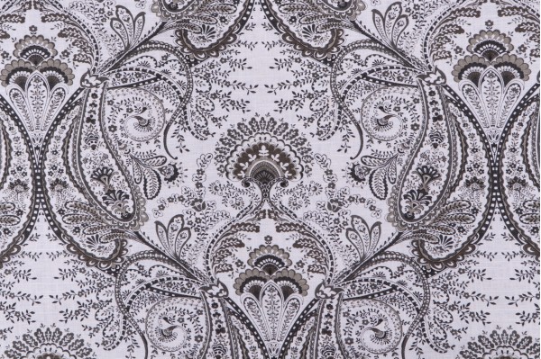 Mill Creek Melodie Printed Linen Blend Drapery Fabric in Platinum