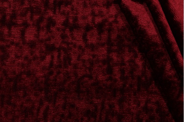 Haywood Velvet Upholstery Fabric in Burgundy 