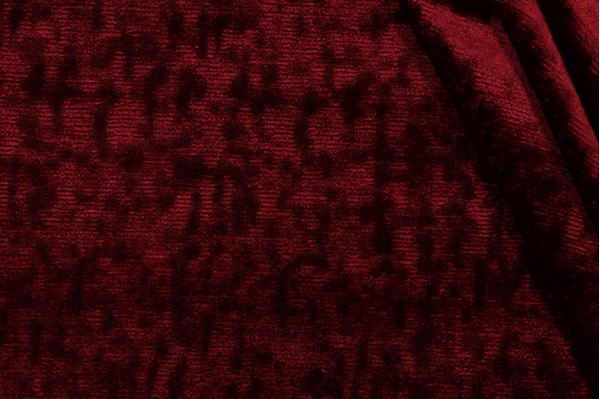 Haywood Velvet Upholstery Fabric in Burgundy 