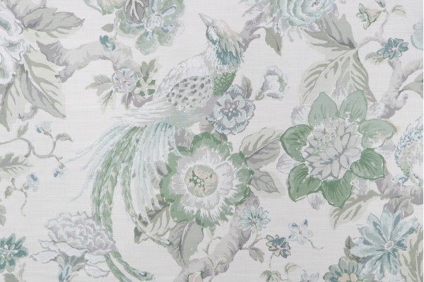 Sample of P Kaufmann Valentina Printed Cotton Drapery Fabric in Foam 