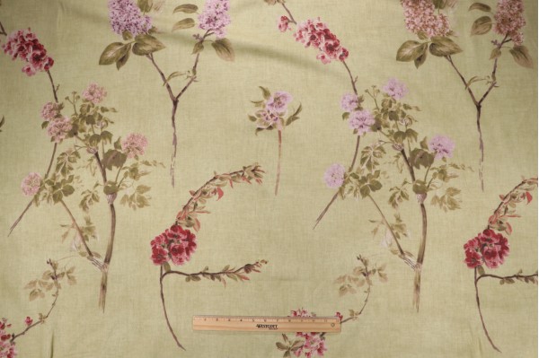 Chelsea Wash Printed Linen Drapery Fabric in Lemon 