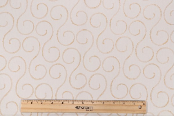 Scalamandre La Spiro Damask Decorator Fabric in Ivory