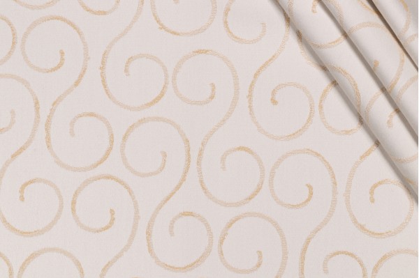 Scalamandre La Spiro Damask Decorator Fabric in Ivory