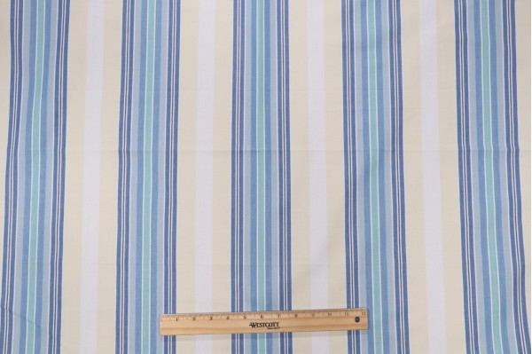 Thibaut Fantasia Stripe Woven Decorator Fabric in Blue/White for Scalamandre
