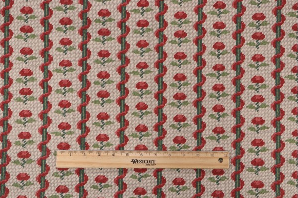 Scalamandre Nathalie Printed Drapery Fabric in Rojo
