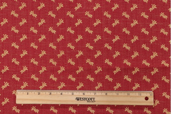 Scalamandre La Perrone Leaf Chenille Upholstery Fabric in Red
