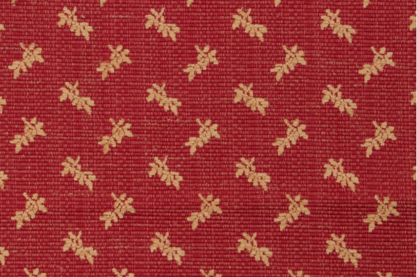 Scalamandre La Perrone Leaf Chenille Upholstery Fabric in Red
