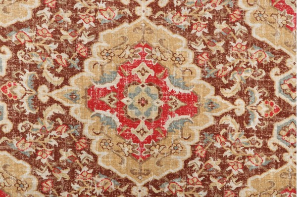 Covington Jaipur Printed Linen Blend Drapery Fabric in 389-Moroccan Red