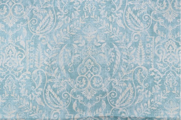 Covington Bonaire Printed Linen Drapery Fabric in 514-Ocean