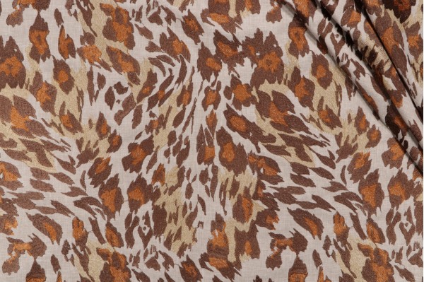 Covington Cheetah Embroidered Drapery Fabric in 618-Safari