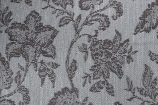 Martinica Vine Damask Decorator Fabric in Aqua/Grey