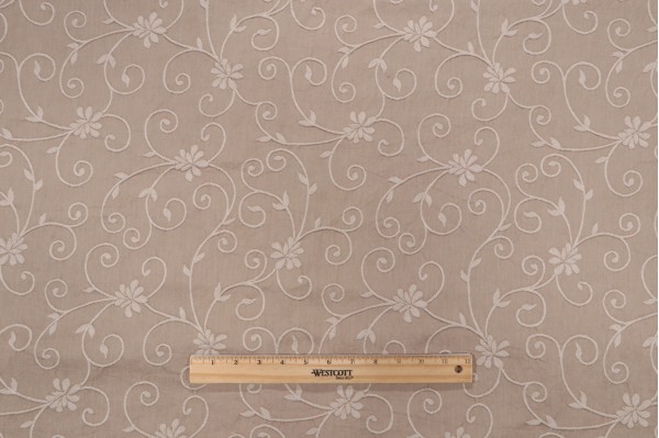Lariat Damask Decorator Fabric in Khaki