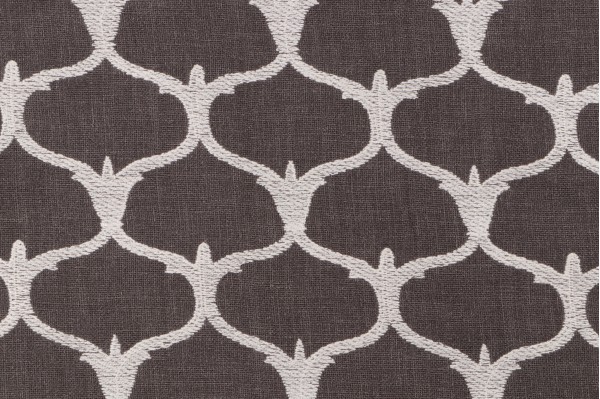 Grenelle Embroidered Drapery Fabric in Graphite