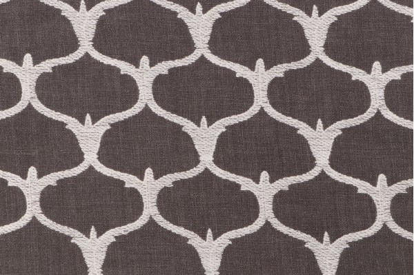 Grenelle Embroidered Drapery Fabric in Graphite
