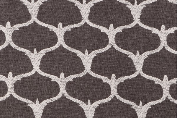 Grenelle Embroidered Drapery Fabric in Graphite